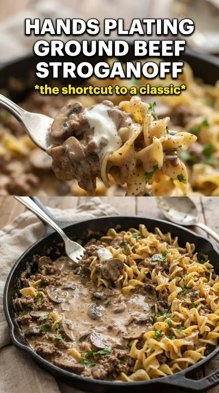 Ground Beef Stroganoff creamy mushroom noodles