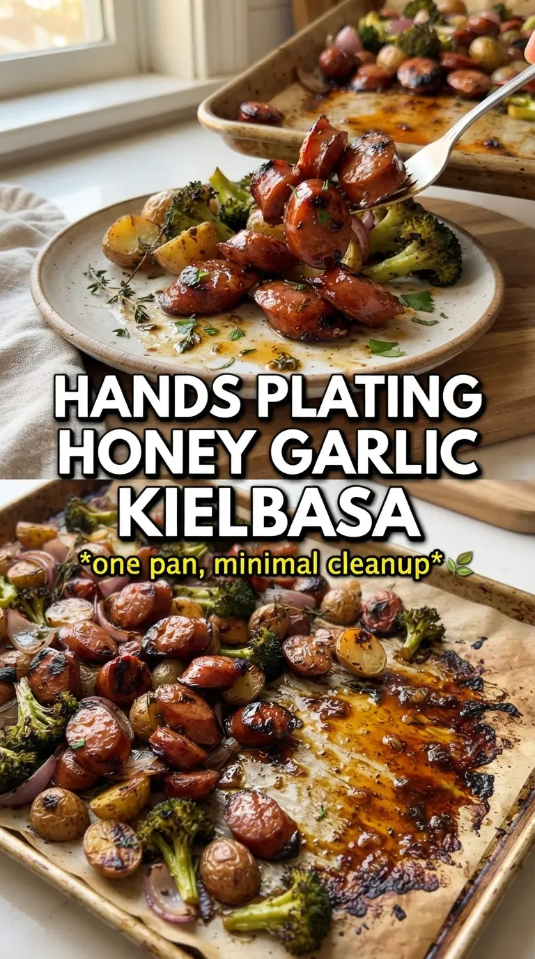 Honey Garlic Kielbasa With Veggies caramelized sausage roasted vegetables