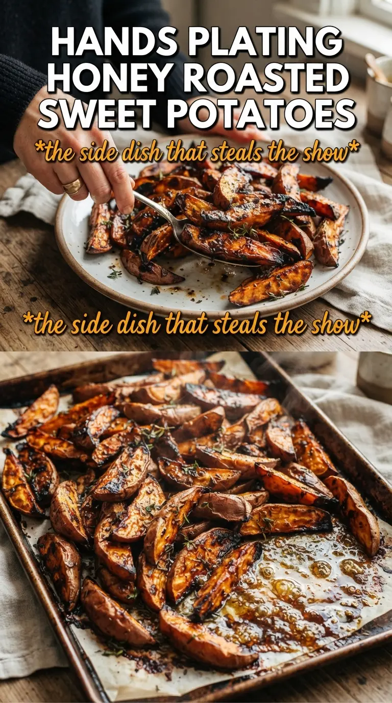 Honey Roasted Sweet Potatoes caramelized golden cubes