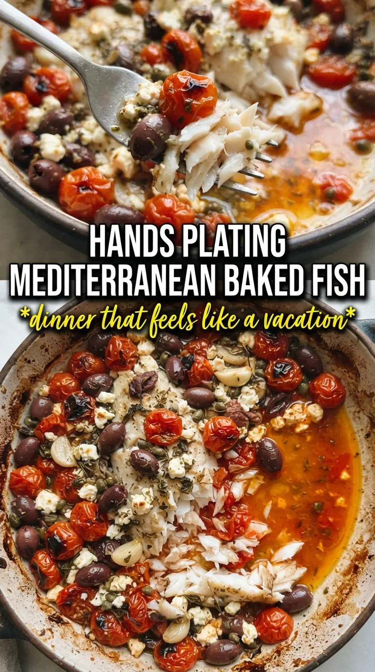 Mediterranean Baked Fish flaky tomatoes olives