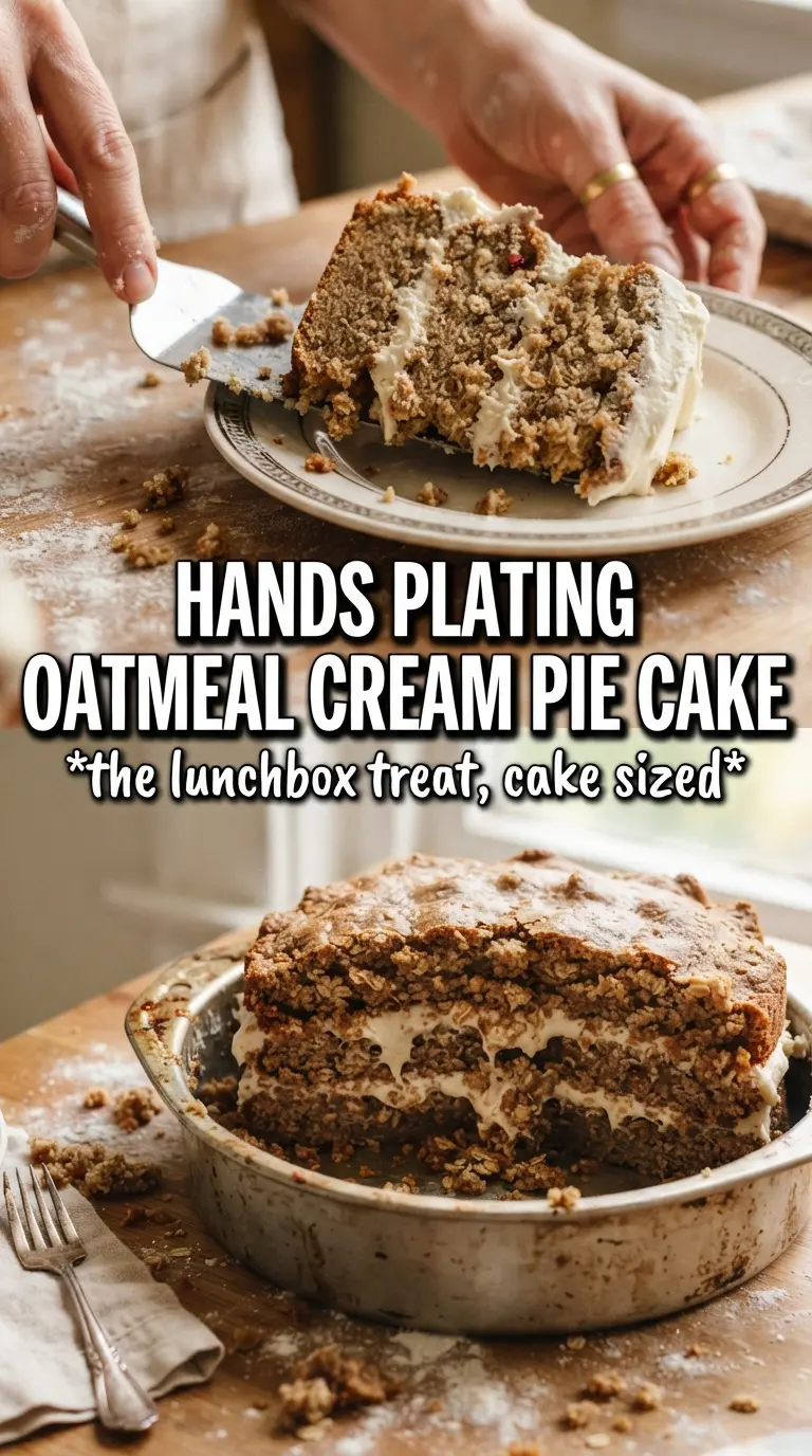 Oatmeal Cream Pie Cake soft spiced layers marshmallow filling