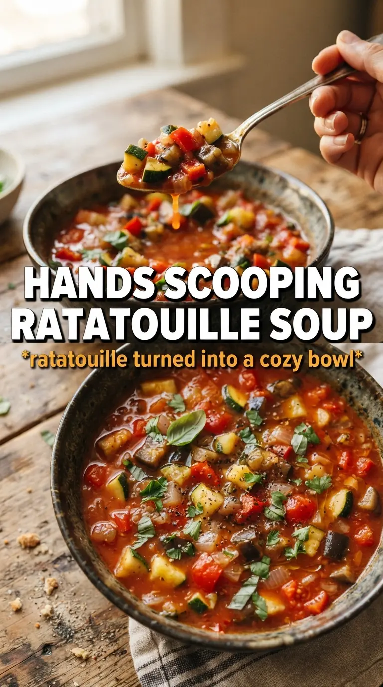 Remi's Ratatouille Soup colorful basil olive oil