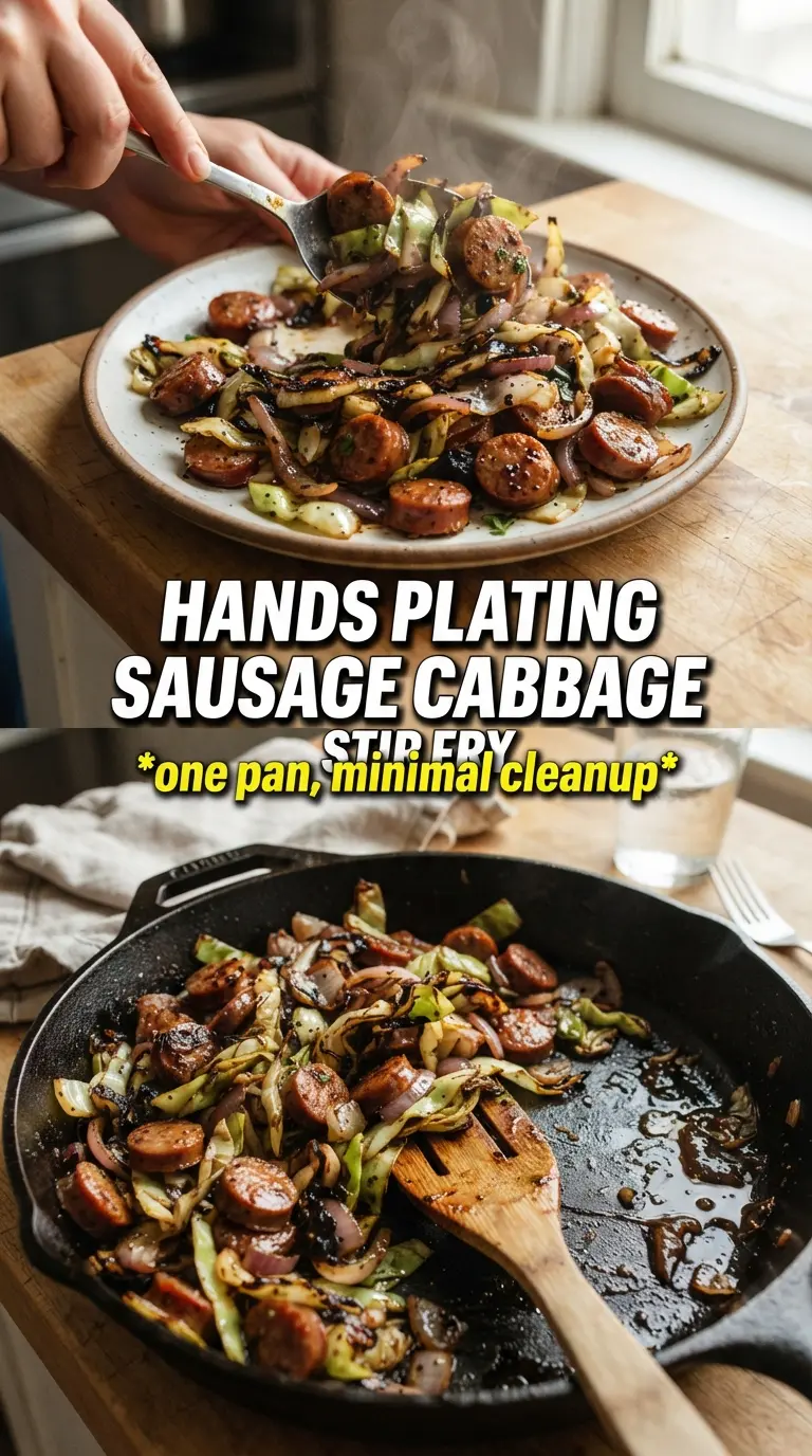 Sausage and cabbage stir fry savory caramelized