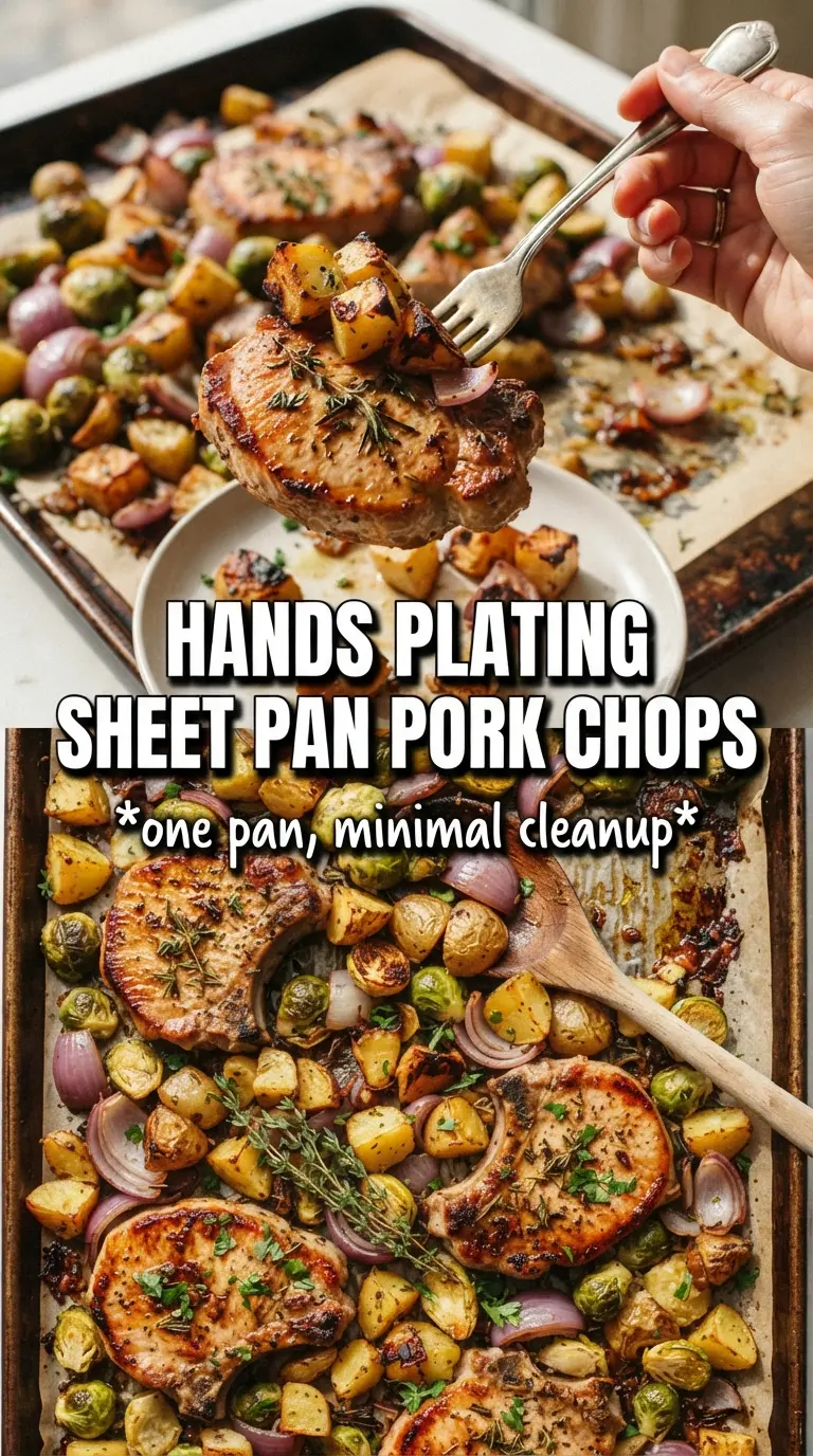 Sheet Pan Pork Chops and Potatoes golden savory garlic herb