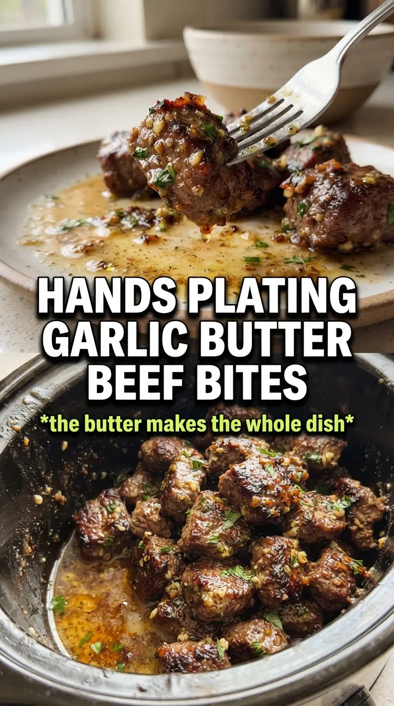 Slow Cooker Garlic Butter Beef Bites With Potatoes tender garlic butter