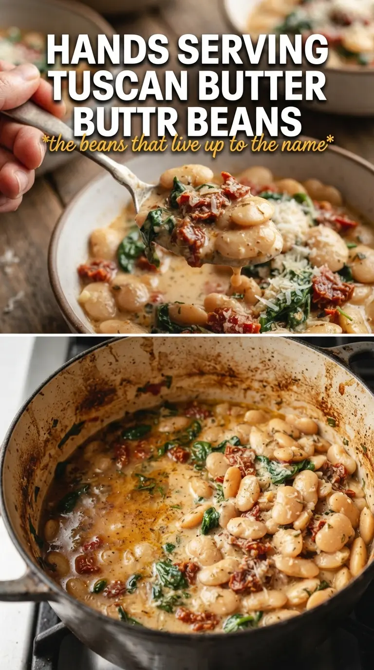 Tuscan Marry Me Butter Beans creamy sun-dried tomato skillet