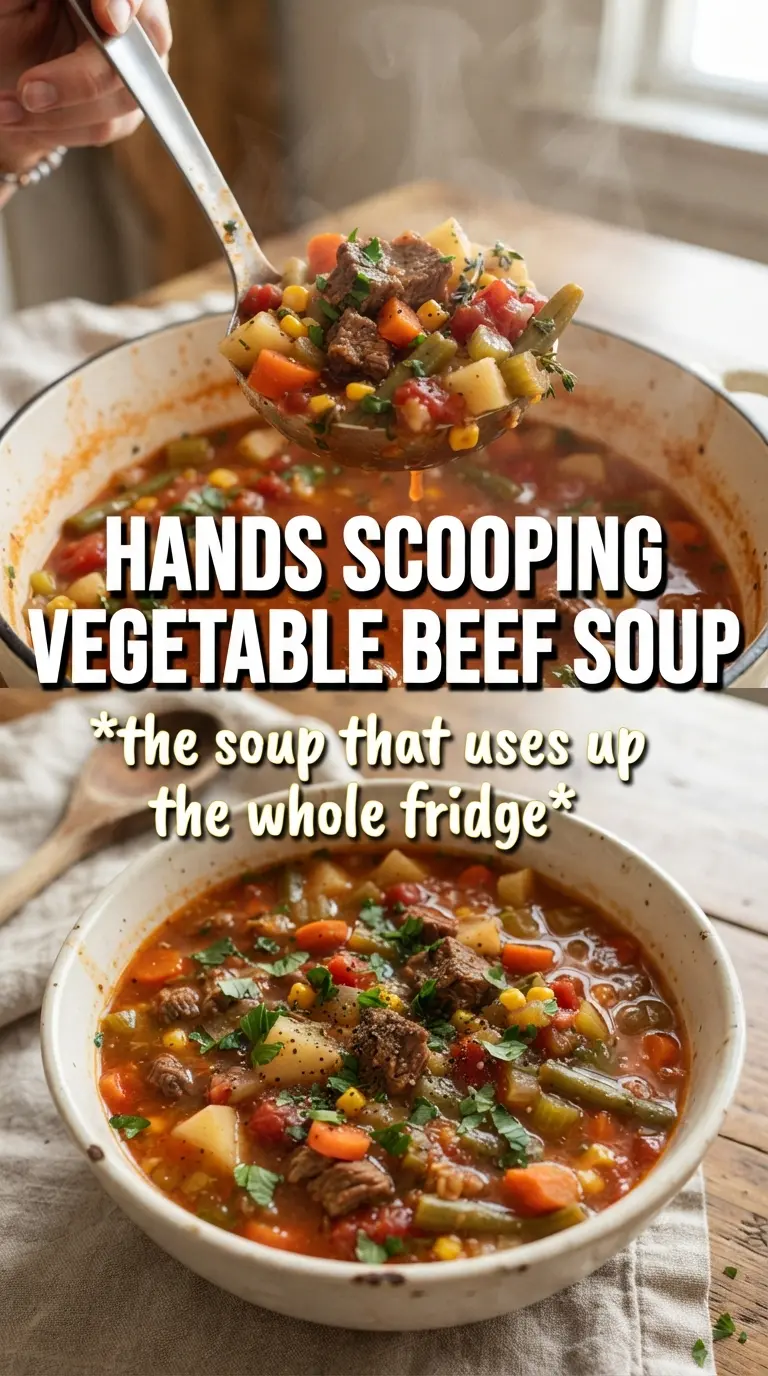 Vegetable beef soup hearty savory vegetables