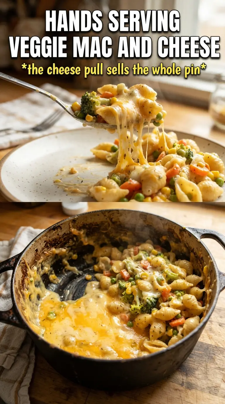 Veggie Mac and Cheese creamy baked pasta